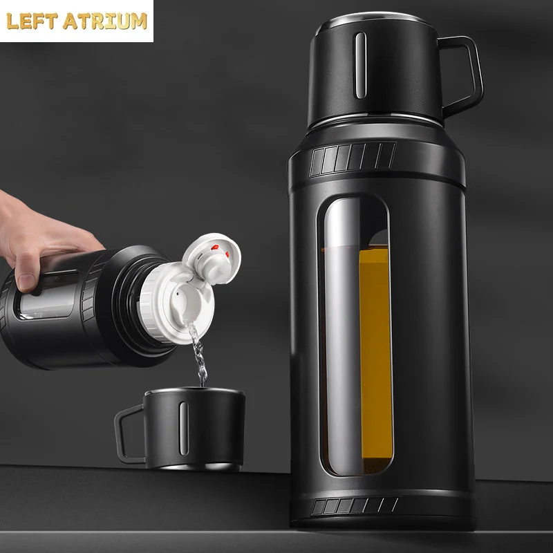 Large Capacity 2L Glass Water Bottle With Strainer Infuser Filter Outdoor Travel Portable High Borosilicate Sport Water Bottle