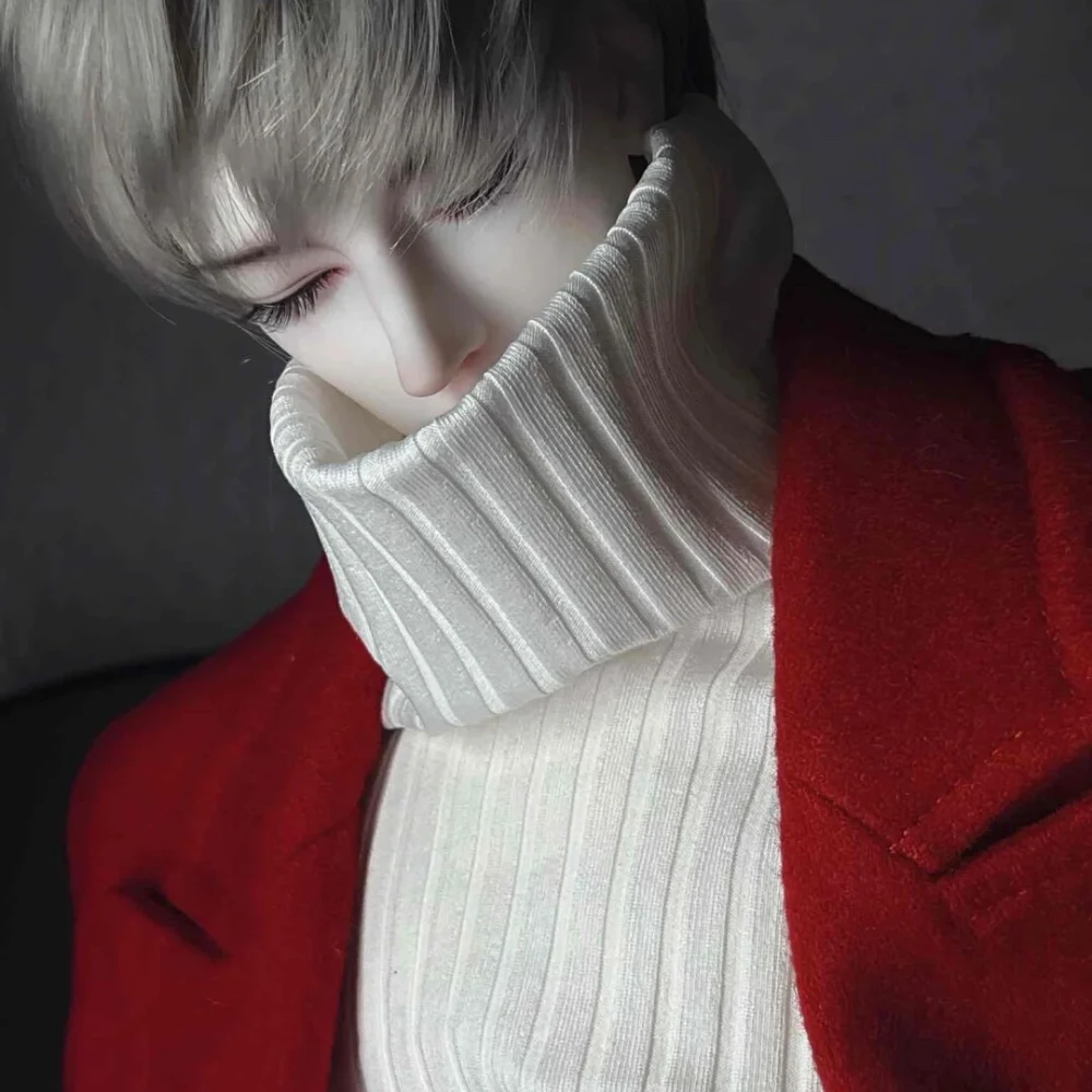 1/3 Puppenkleidung für 75/77 cm männliche Bjd-Puppe, hoher Kragen, langärmelig, gestricktes Hemd, Anziehspielhaus, Puppenzubehör, keine Puppe