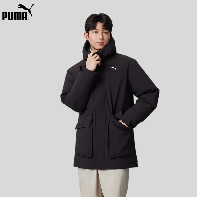 PUMA Down Jacket Men's 2025 Winter New Casual Sports Thermal Hooded Large Pocket Tooling Jacket 69 2778-01