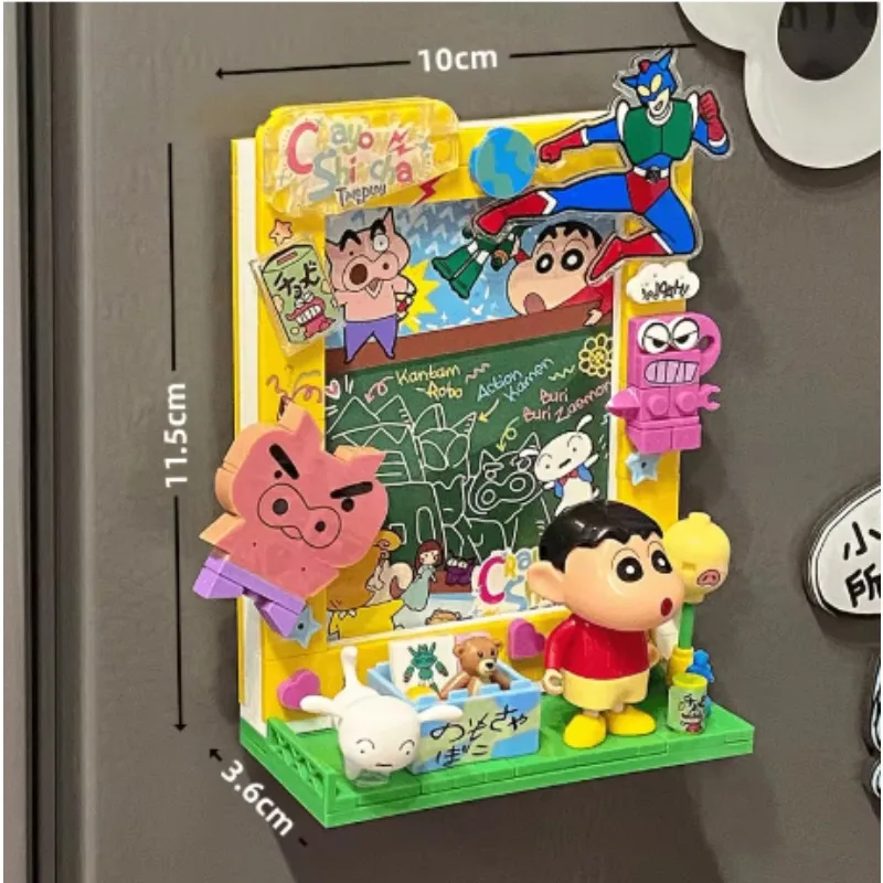 

Crayon Shin-Chan Building Block Magnetic Refrigerator Sticker Frame Refrigerator Sticker Room Decor Home Accessories DIY Gift