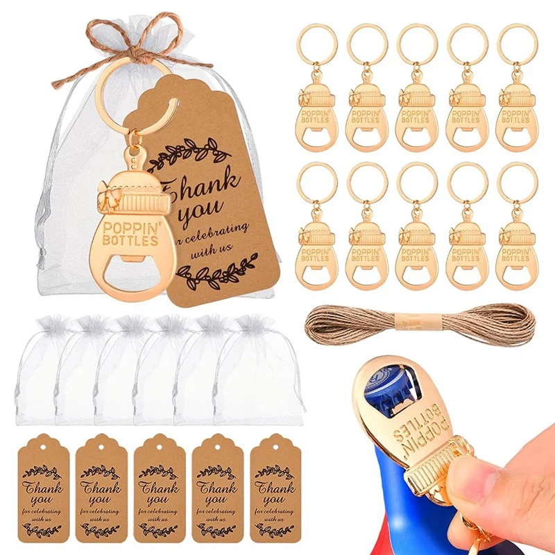 50Pcs Popping Bottle Openers Baby Shower-Party Favors For Guests, Bottle Opener Return Gift And Souvenirs