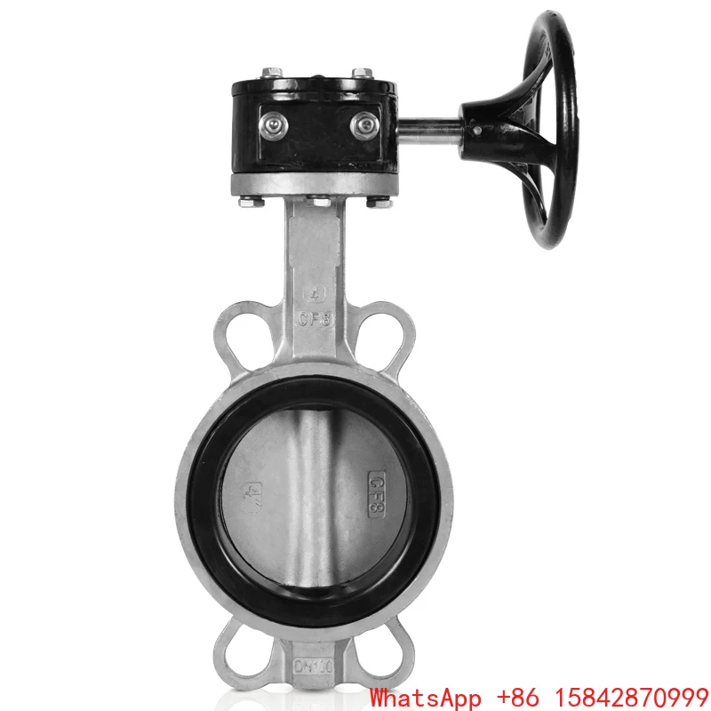 Válvula de mariposa con abrazadera de turbina D371X-16P, grifo de acero inoxidable, agua, fuego, HVAC