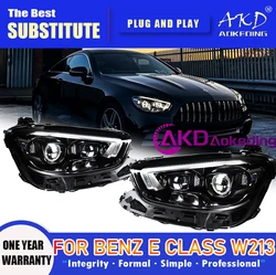 AKD Head Lamp for BENZ W213 LED Headlight 2016-2023 Headlights E200 E260 E300 DRL Turn Signal High Beam Angel Eye Projector Lens