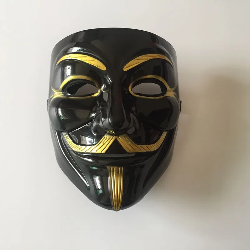 19cm X 16cm V Shape Black Gold Eye Shadow Killer Plastic Mask Cosplay Costume Props Halloween Accessories Kids Special UseToys