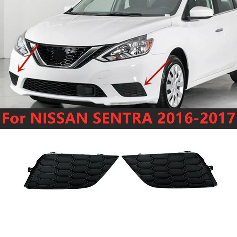 

2Pcs Front Left Right Bumper Fog Light Lamp Bezel Cover Fit For NISSAN SENTRA 2016 2017