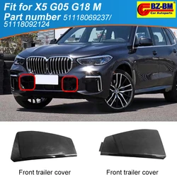 BMW x5 g05 g18 m,51118092124, 51118069237用の黒いプラスチック製の車のフロントバンパー,牽引フックキャップ