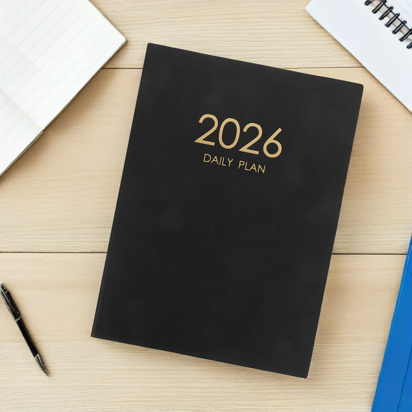 تقويم مخطط 2026 مقاس A4 11.2 × 8.2 غطاء PU تخطيط إنجليزي كتاب جدول أعمال التخطيط اليومي الشامل #5