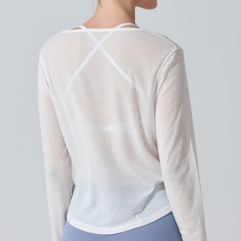 Loose Breathable Yoga T-Shirt Women Solid Color Long Sleeve Gym Shirt Quick Dry Outdoor Running Blouse Female Sportswear
