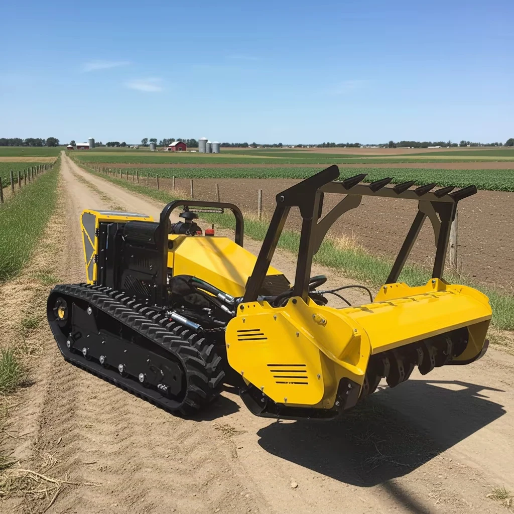 Remote Controlled Tracked Brush Shredder Diesel Powered Crawler Grass Cutter Machine Farm Hillside Vegetation Removal