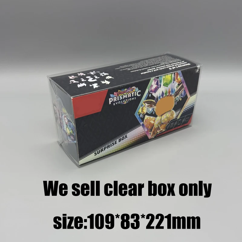 For PTCG US Prismatic Evolutions Eevee Surprise Box Clear Collectible Protective Case