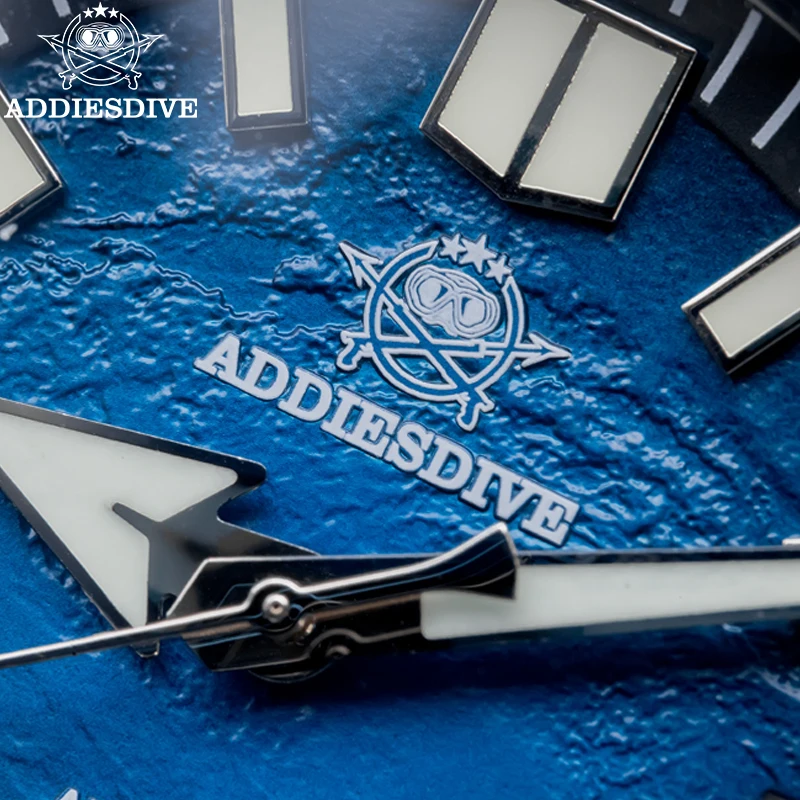 ADDIESDIVE Watch For Men BGW9 Luminous Sapphire Surf Blue Dial Reloj 316L Stainless Steel Diver NH35 Automatic Mechanical Watch