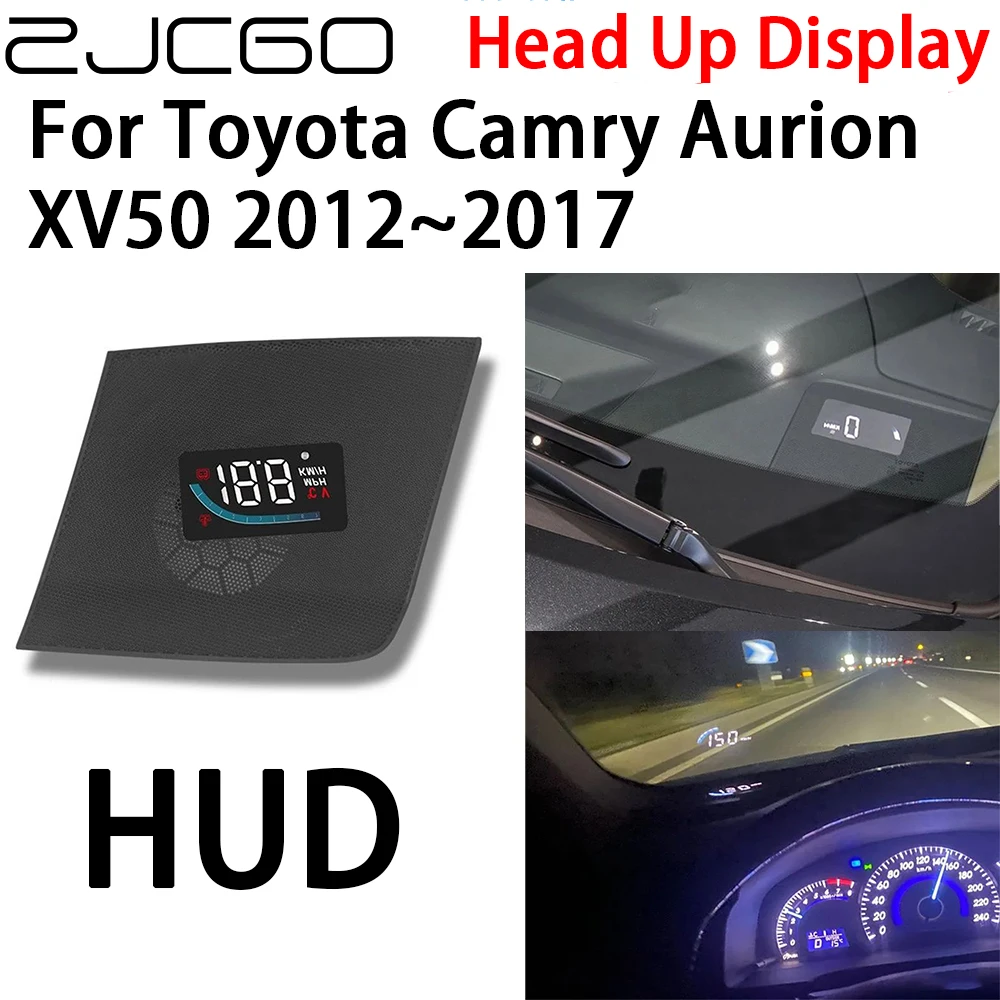 ZJCGO Car HUD Head Up Display Speedometer Projector Alarm Electronic Accessories for Toyota Camry Aurion XV50 2012~2017