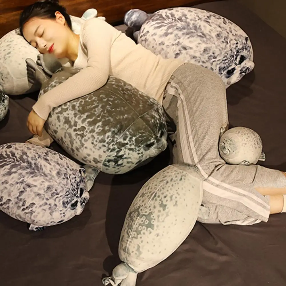 Brinquedo de selo de pelúcia gordo irritado blob selo travesseiro gordinho 3d novidade leão marinho boneca brinquedo de pelúcia bonito travesseiro de dormir