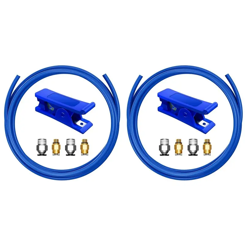 AAAN-2X Bowden Tubing Kit, Ptfetubing For 1.75 Mm Filament, With PC4-M10 And PC4-M6 Fittings, Cutter A