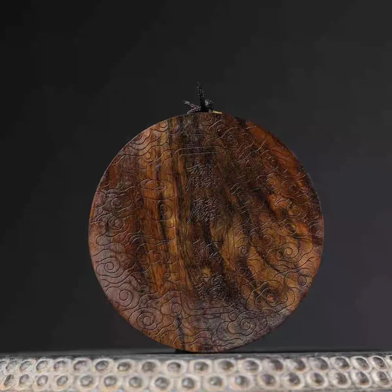 Hand-Carved Agarwood Kirin Pendant - 2.36
