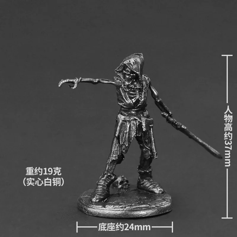Copper Mini Model Viking Skeleton Warriors Army Corps Soldier Alloy Metal Miniature Armor Samurai Statuette Action Figure Decor