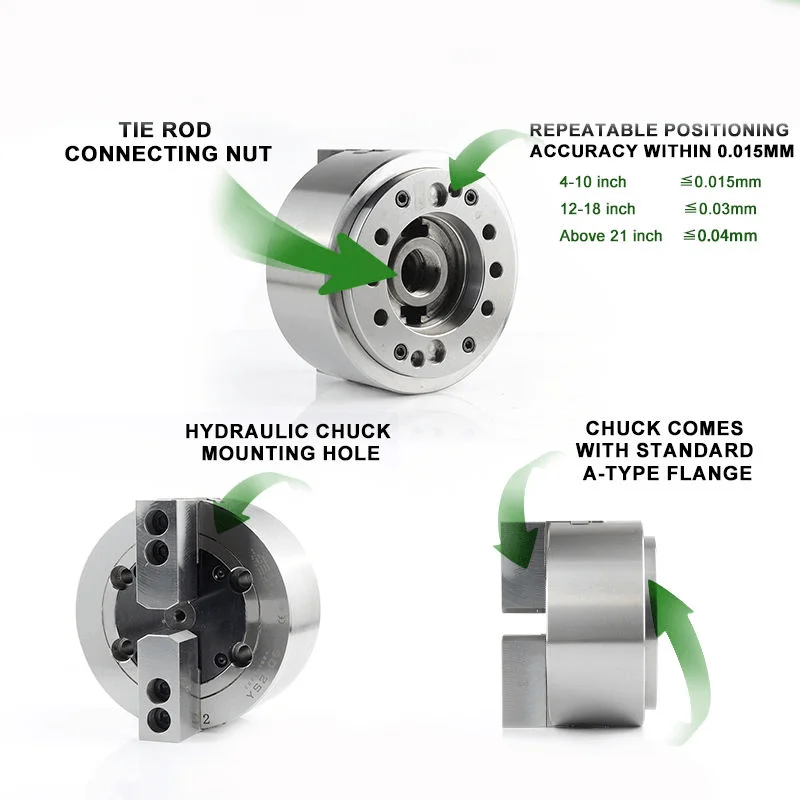 

New Type of 2-jaw and 3-jaw Solid Power Chuck for CNC Milling Machine Tools Borui Brand