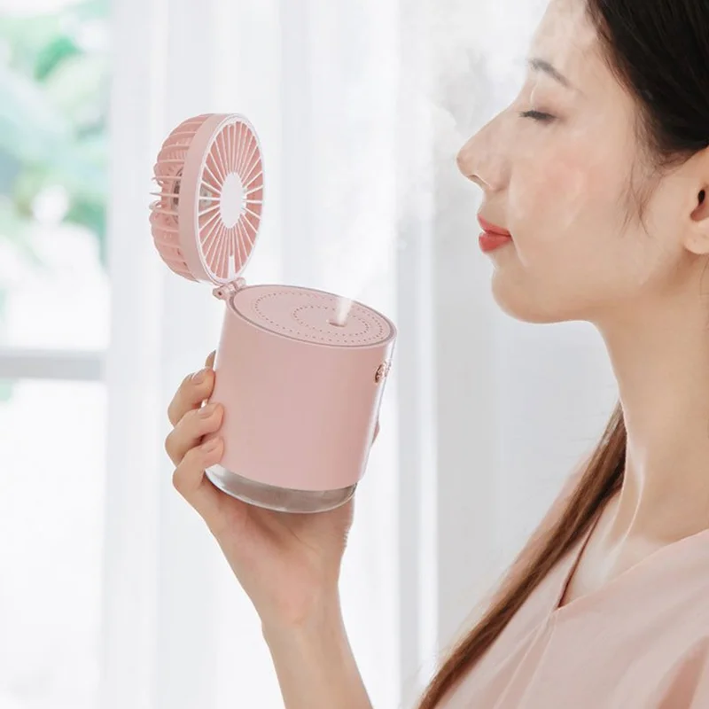 Ventilatore portatile per nebulizzazione a spruzzo d'acqua elettrico USB ricaricabile Desktop Office Mini ventola di raffreddamento ad aria umidificatore per condizionatore d'aria