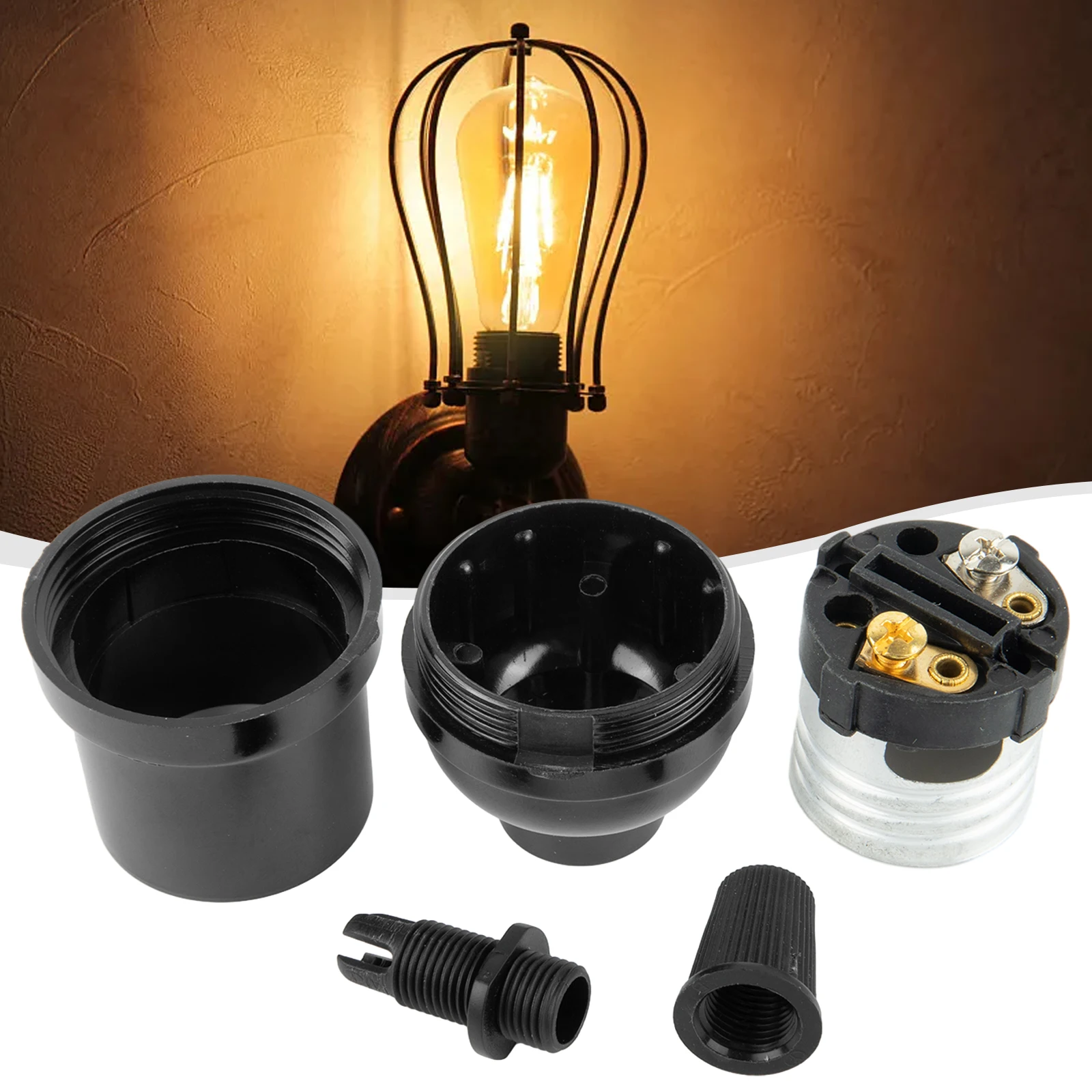 1 Pc Vintage Bulb Holder E27 Socket Retro Pendant Lamp Base Stand Fittings 110-250V 10A Industry Bakelite For Lighting Supplies