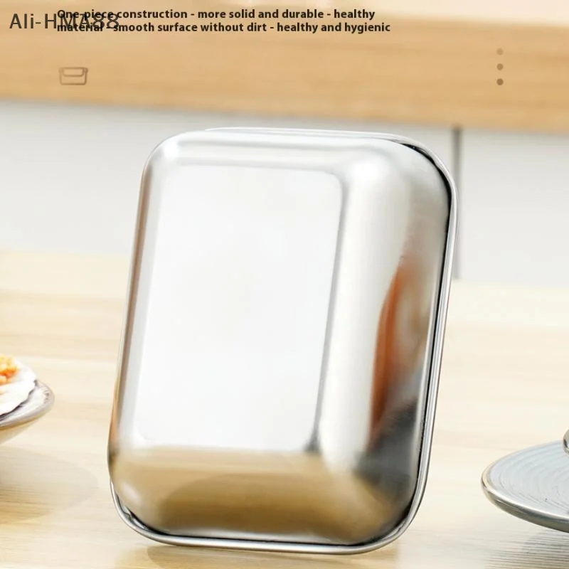 

1Pc Stainless Steel Refrigerator Food Fresh-Keeping lunch Box Food Storage Box With Plastic Lid Picnic Box