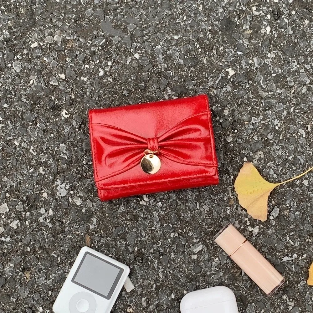 

Модный многофункциональный короткий кошелек с узлом-бабочкой, однотонный, для монет и кредитных карт, женский