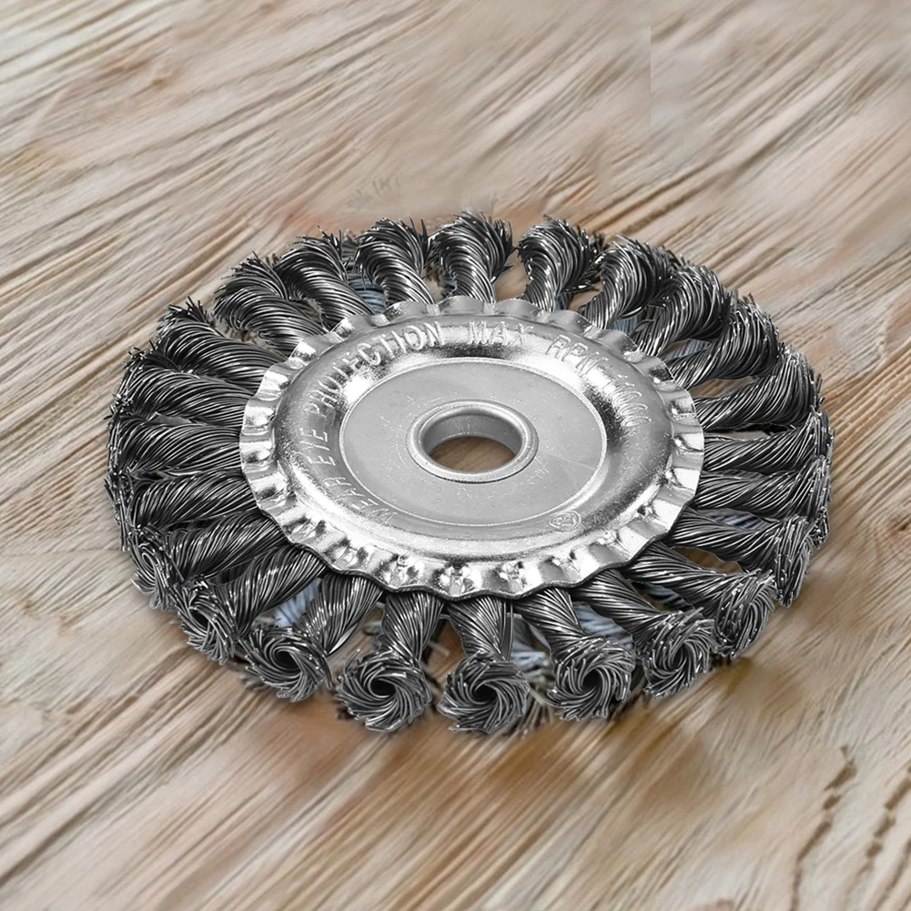 4/5 بوصة جزازة العشب فرش القاطع رئيس تنظيف تلميع سلك الاعشاب فرشاة عجلة المدمج في تحديد لوحة حديقة أداة السلطة الملحقات #6