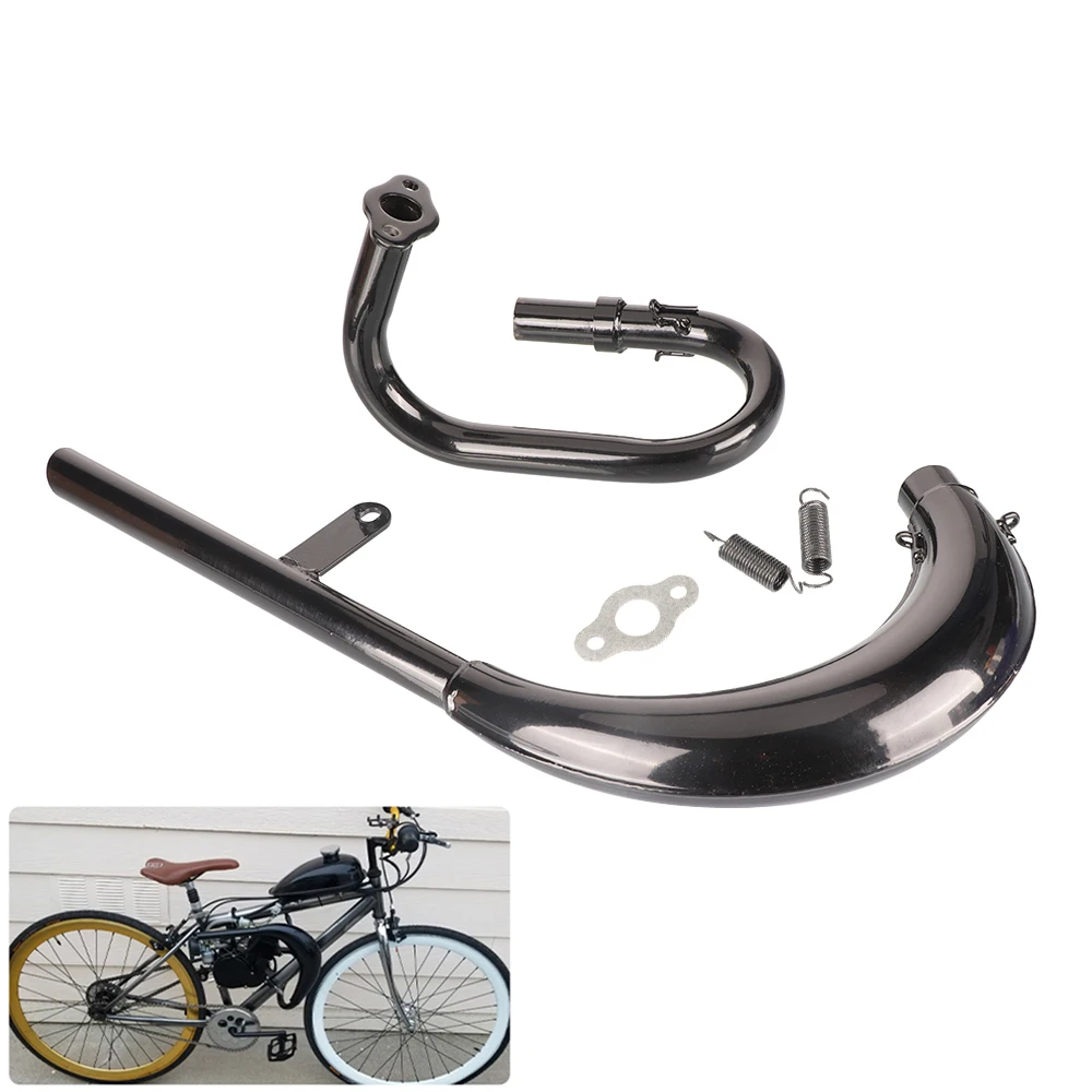 

Modified Exhaust Split Pipe Muffler for Motorized Bike 50cc 66cc 80cc Motorbike Performance Racing Stainless Steel