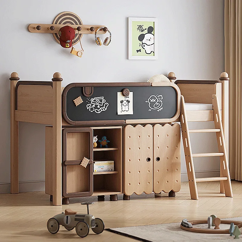 PYH biscuit bed children solid wood children up and down storage small apartment medium high bed half high bed