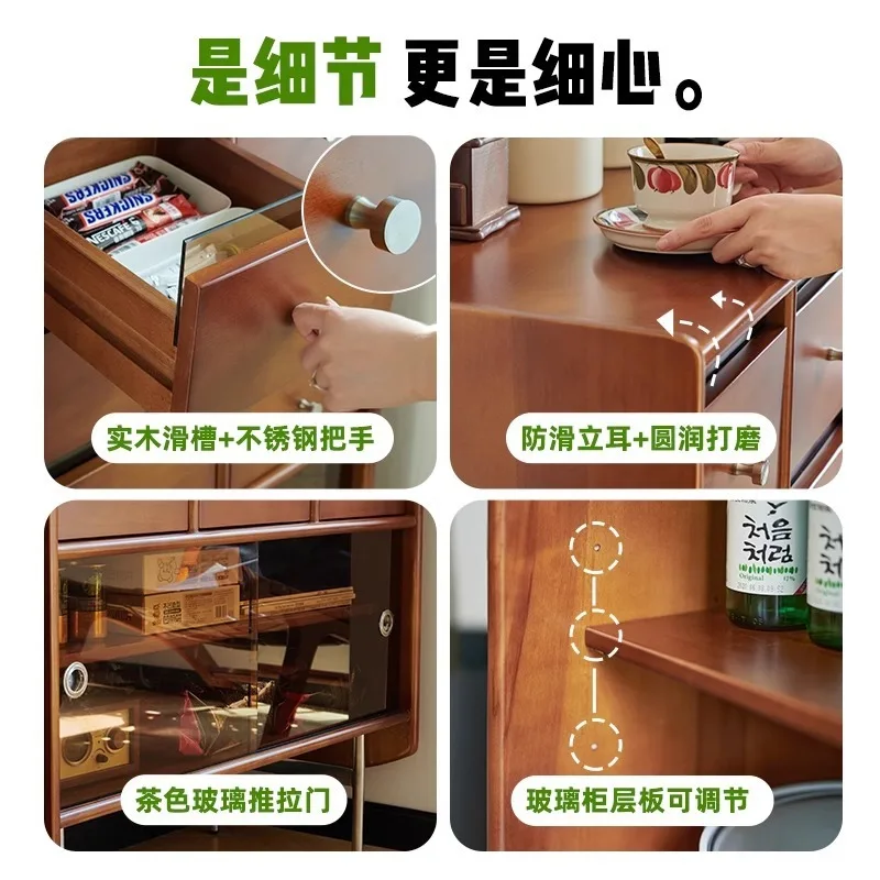 Retro nine-bucket dining side  living room TV side  medieval storage locker bedroom bedside