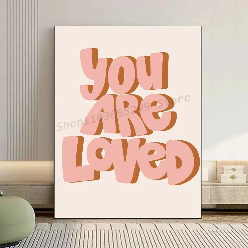 1pc Bauhaus Words Quote Pink Self-adhesive Art Poster Waterproof Paper Sticker Coffee House Bar Room Wall Decor