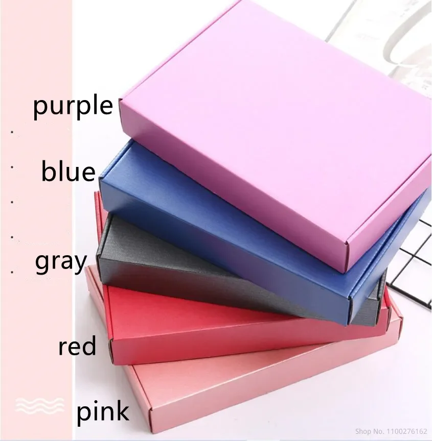 

5pcs/lot Color Gift Box Corrugated Mailer Boxes Thicken Packing Box For T-shirt/Wigs/Candy/Party Favor Package Decoration