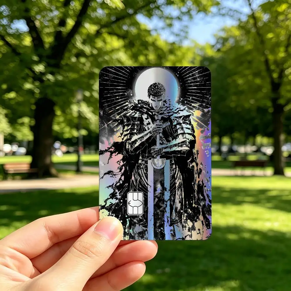 Manga B-Berserk G-Guts Holographic Shiny Laser Card Skin Sticker for Debit Credit Cards