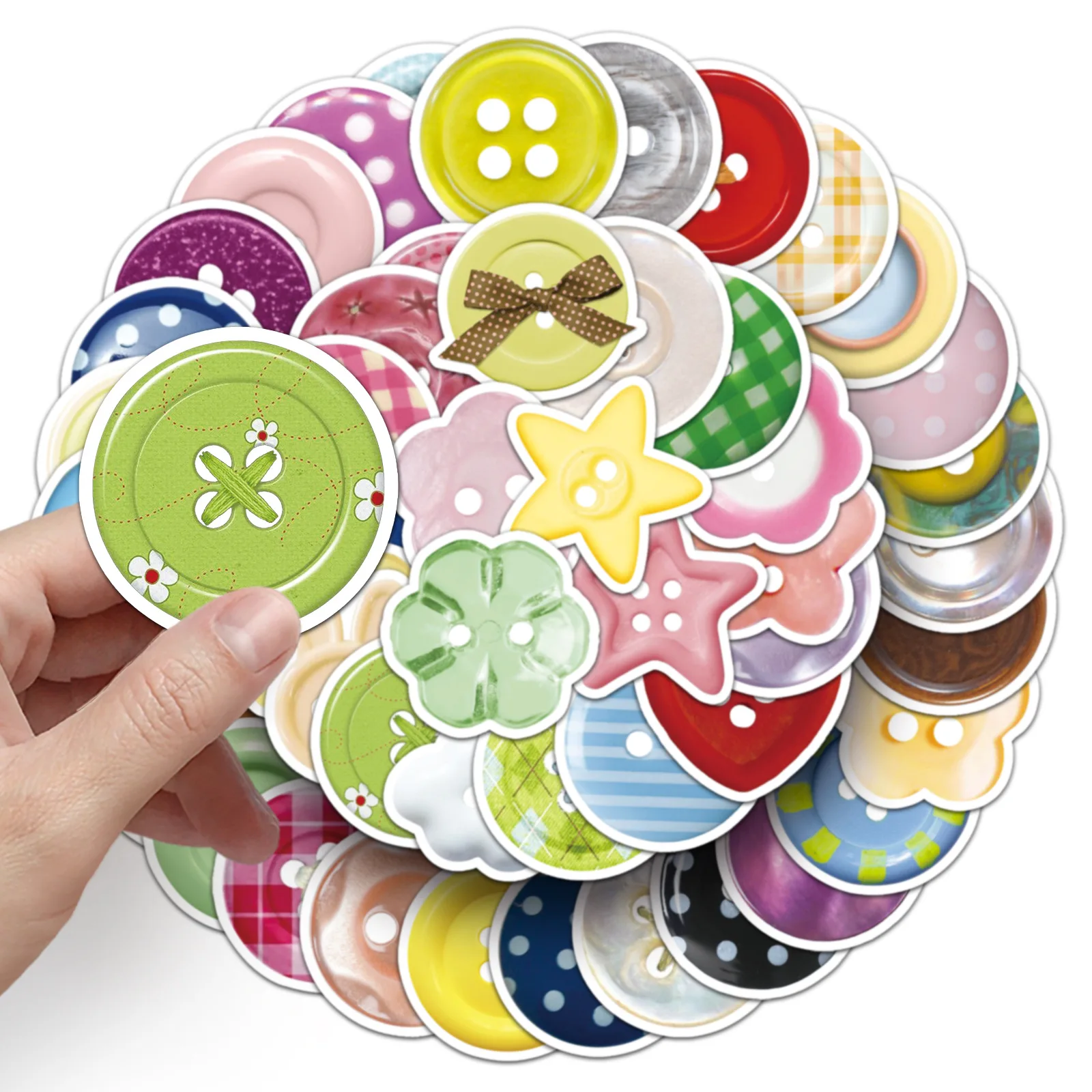 10/50 pezzi bottoni colorati personalità creativa nota a mano creativa decorazione in stile Guka adesivo impermeabile giocattolo per bambini