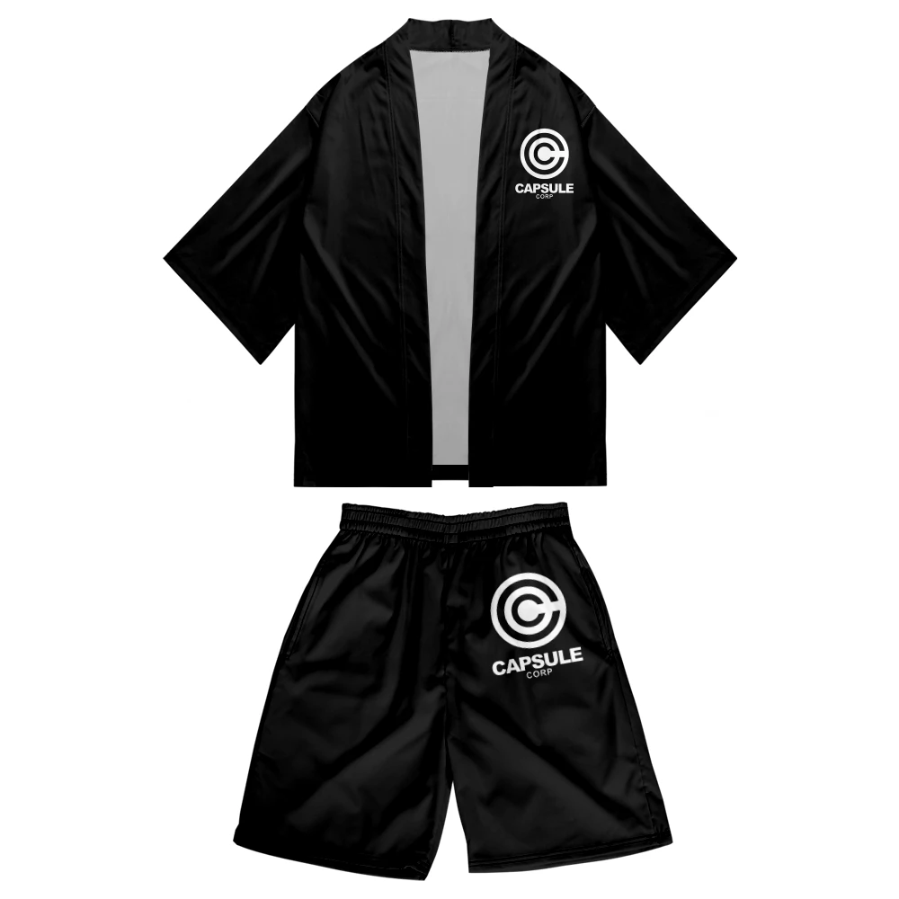 Two-piece Suit Anime CAPSULE Corp Pattern 3D Printing Japanese Cardigan Newest Haori Yukata Fashion Kimono Shorts Sets