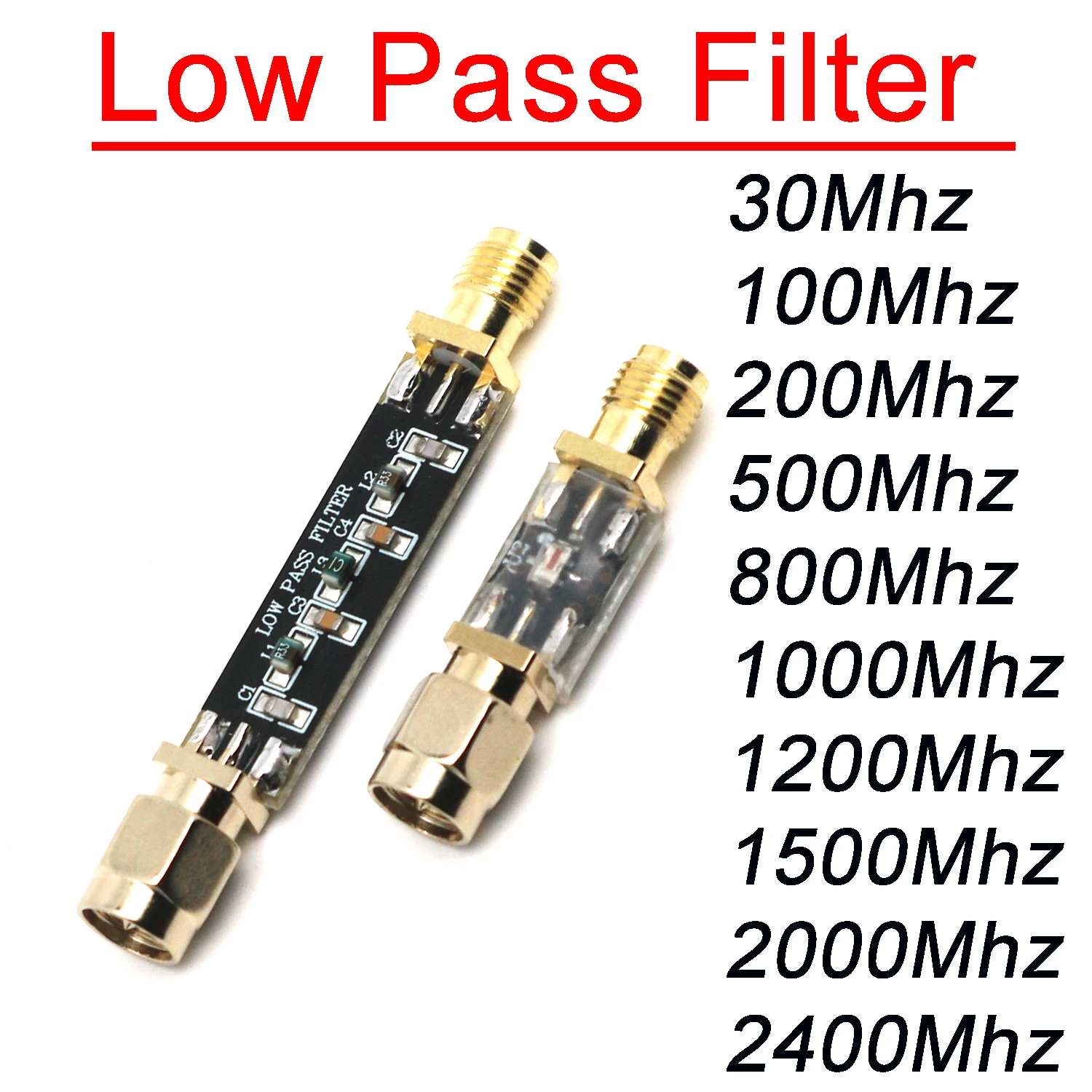 LPF Low Pass Filter 30Mhz-2.4Ghz RF POWER Amplifier Radio Signal Receiver Transmitter Medium Short Wave FM VHF UHF Walkie Talkie