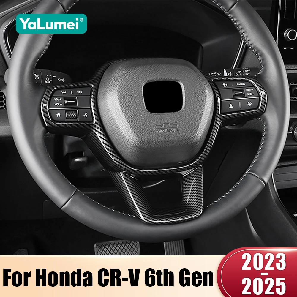 

Car Steering Wheel Button Panel Cover For Honda CRV 6th Gen 2023 2024 2025 / CR-V Hybrid Trim Sticker Interior Accessories