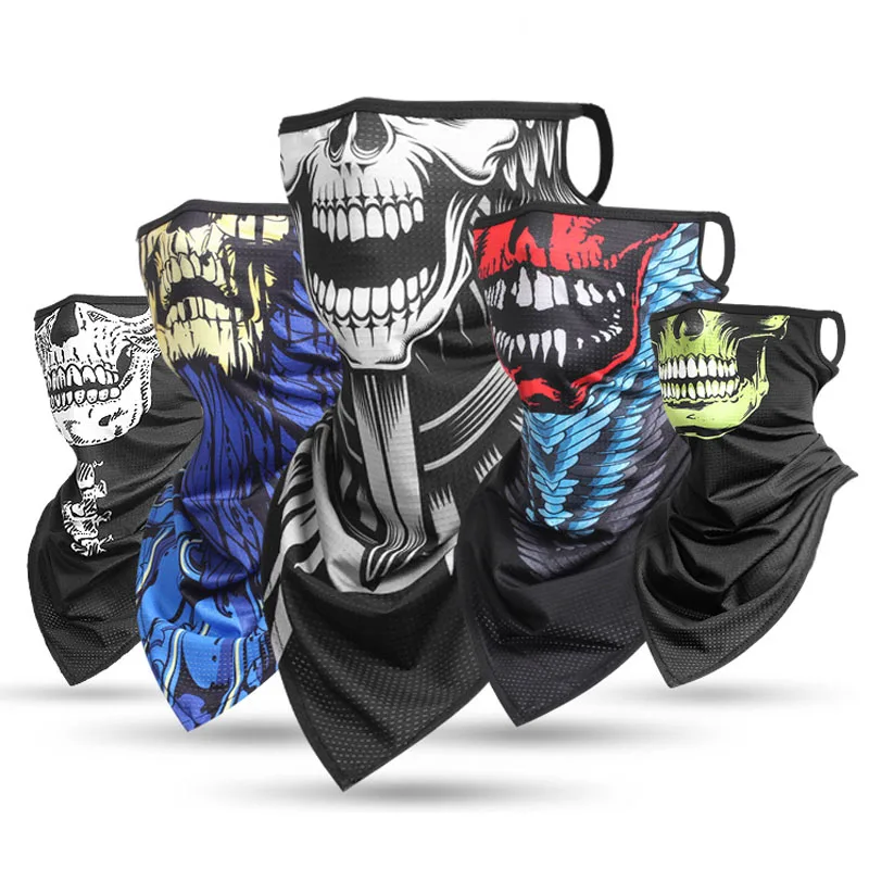 Outdoor Skull Riding Masks Hanging-ear Multipurpose Protection Face Mask Motorcycle Bicycle Face Scarf Neck Tube Warmer Cover