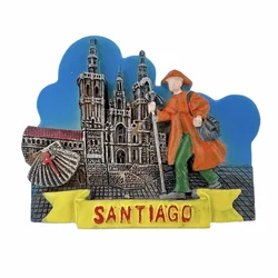 Santiago spagna magneti frigo viaggio 3D Memorial adesivi frigorifero magnetico decorazione camera regalo collezione