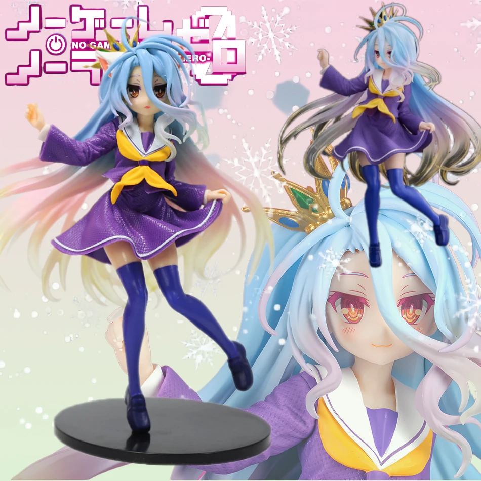 19CM Anime NGNL No Game No Life blanco "Figura Anime estatua de PVC Anime Manga estatuilla colección modelo figura juguetes muñeca niños regalos