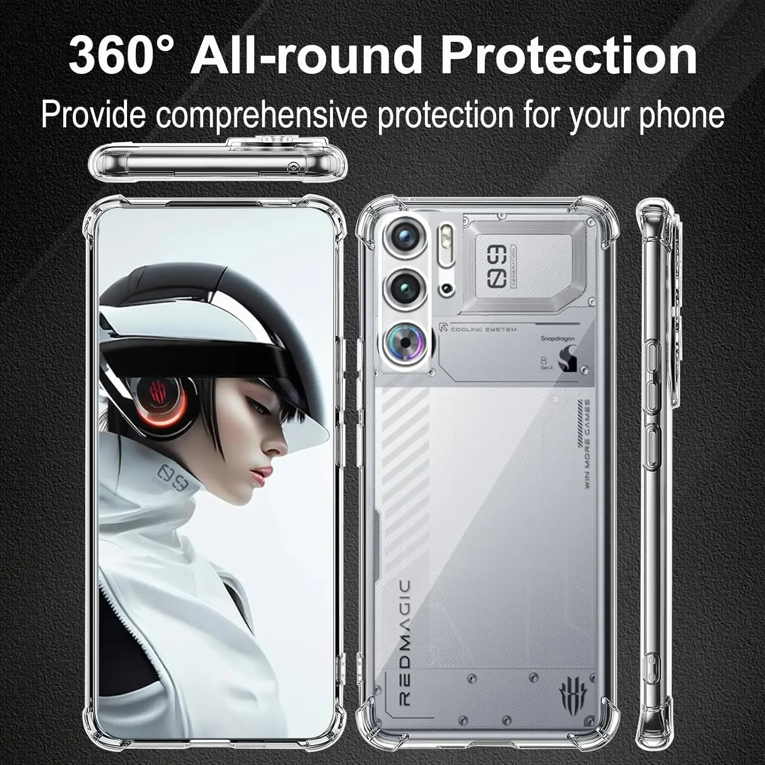 وسادة هوائية مضادة للصدمات من EUCAGR حافظة هاتف حماية كاملة لهاتف ZTE Nubia Red Magic 10 Air RedMagic 10 Pro غطاء شل Fundas Capa Coque