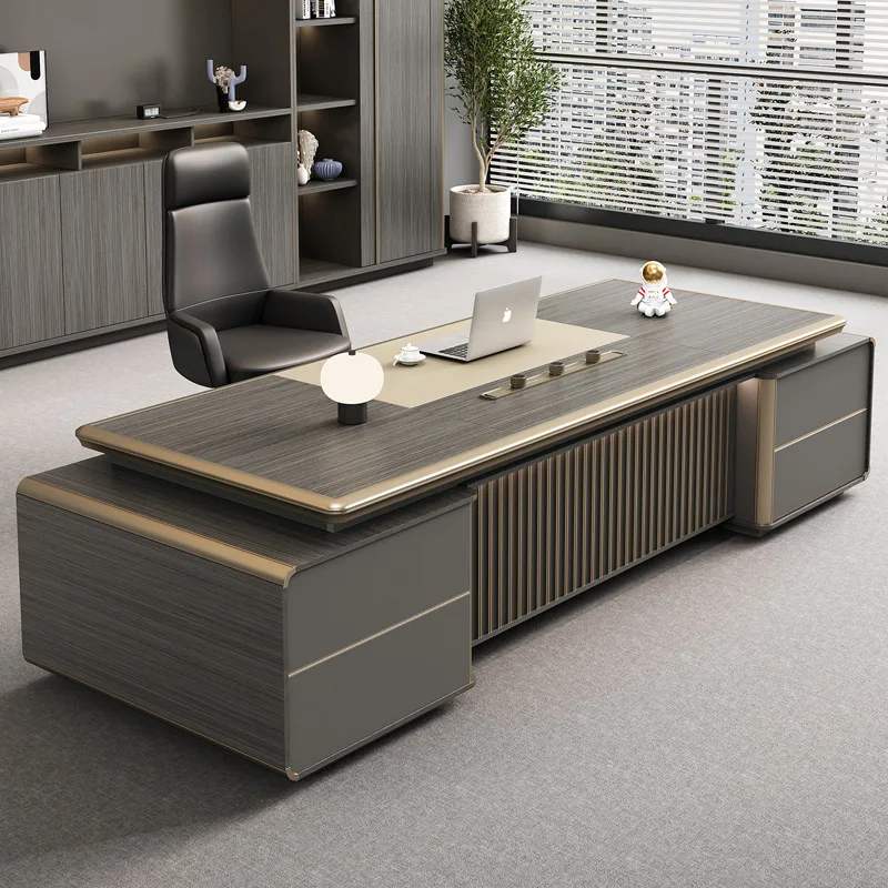 

2025 new model to the store boss simple modern president office furniture Guangdong light luxury manager large class desk