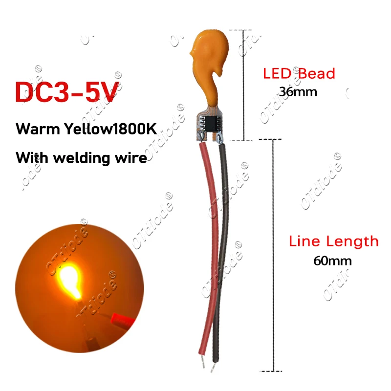 LED COB Flashlight Candles DC 3V-5V Edison Flame LED Filament Welding Strip Line Diode Decoration Retro Light Bulb Accessories