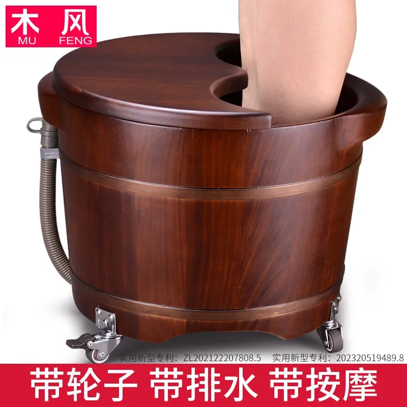 rosewood soaking bucket wooden bucket with wheels with drainage bath bucket bath wooden basin wooden