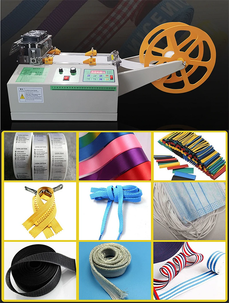 500W Automatic Hot and Cold Computer Cloth Tape Cutting Machine Knife Magic Sticker Tube Zipper Heat Shrink Elastic Cutter Tools