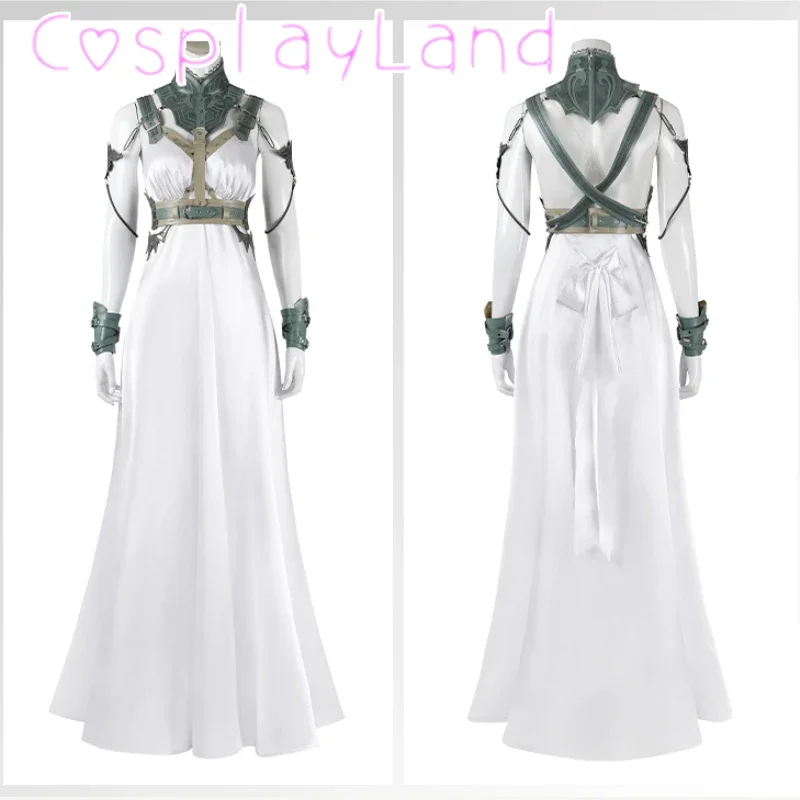 Game FF 7 Tifa Aerith Yuffie Cosplay Costume Loveless Rosa Dress Outfit With Accessories Disguise Fantasy Sexy Women Long Dress