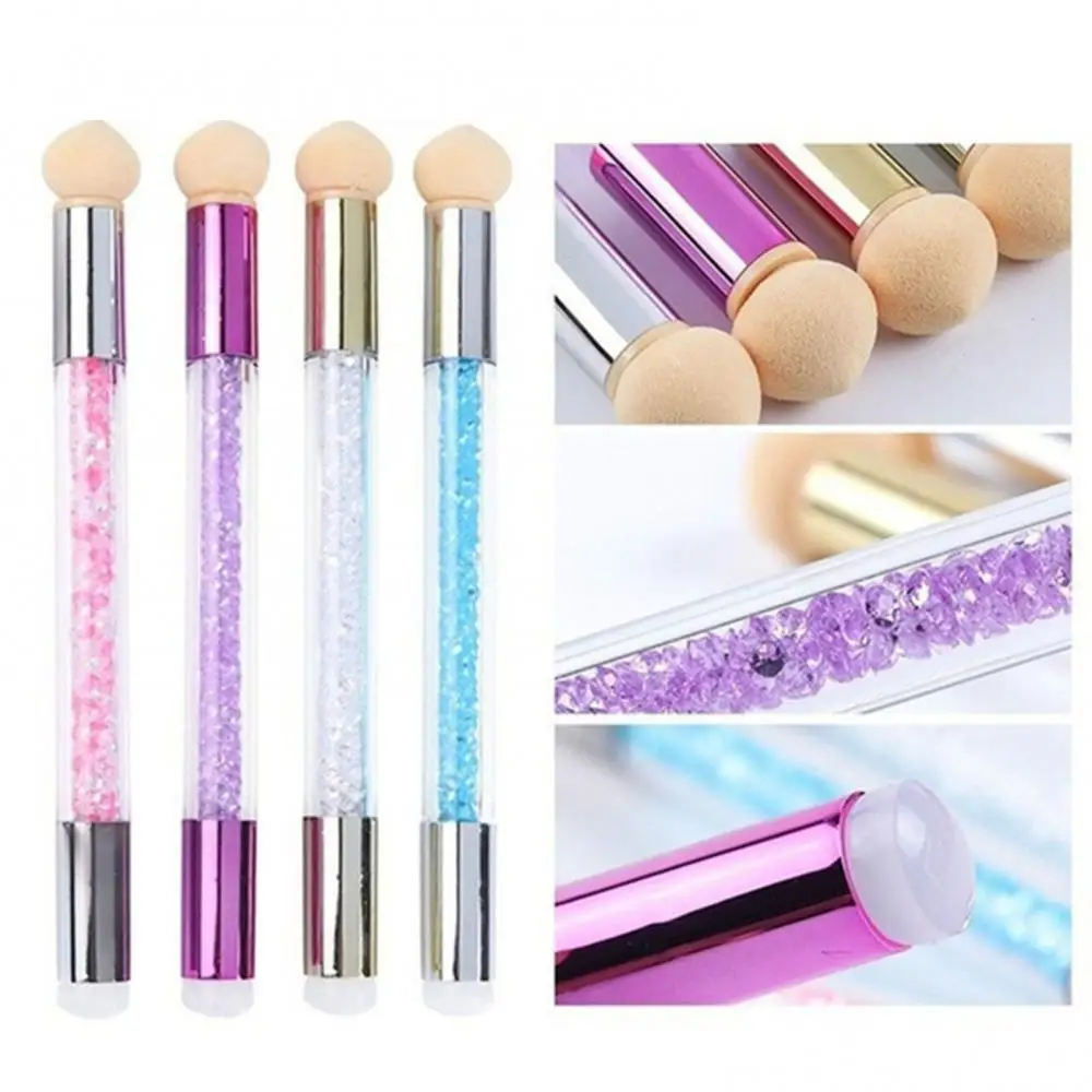 Manicure Brushes Nail Art Brush Sponge Set Glitter Gel Polish Painting Gradient Rhinestone Pen Scraper Nail Design Tool