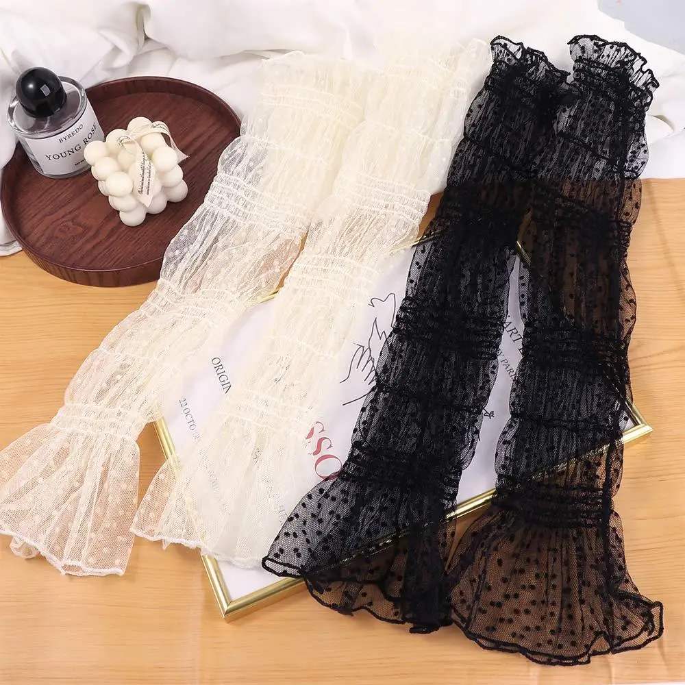 Cycling Mesh Sports Polka Dot Wrist Cuffs Women Arm Sleeves Korean Style Oversleeves Lace Sunscreen Sleeves Sun Protection