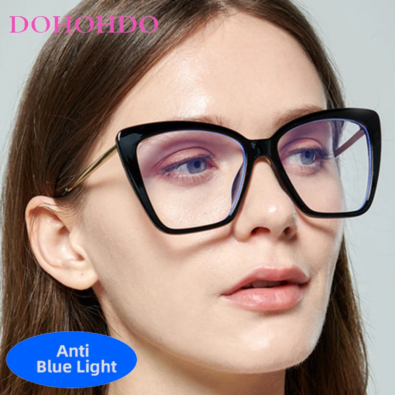 

Trendy Big Frame Anti Blue Light Computer Glasses Women Fashion Brand Designer Gaming Glasses Man For Office Work Lentes Очк
