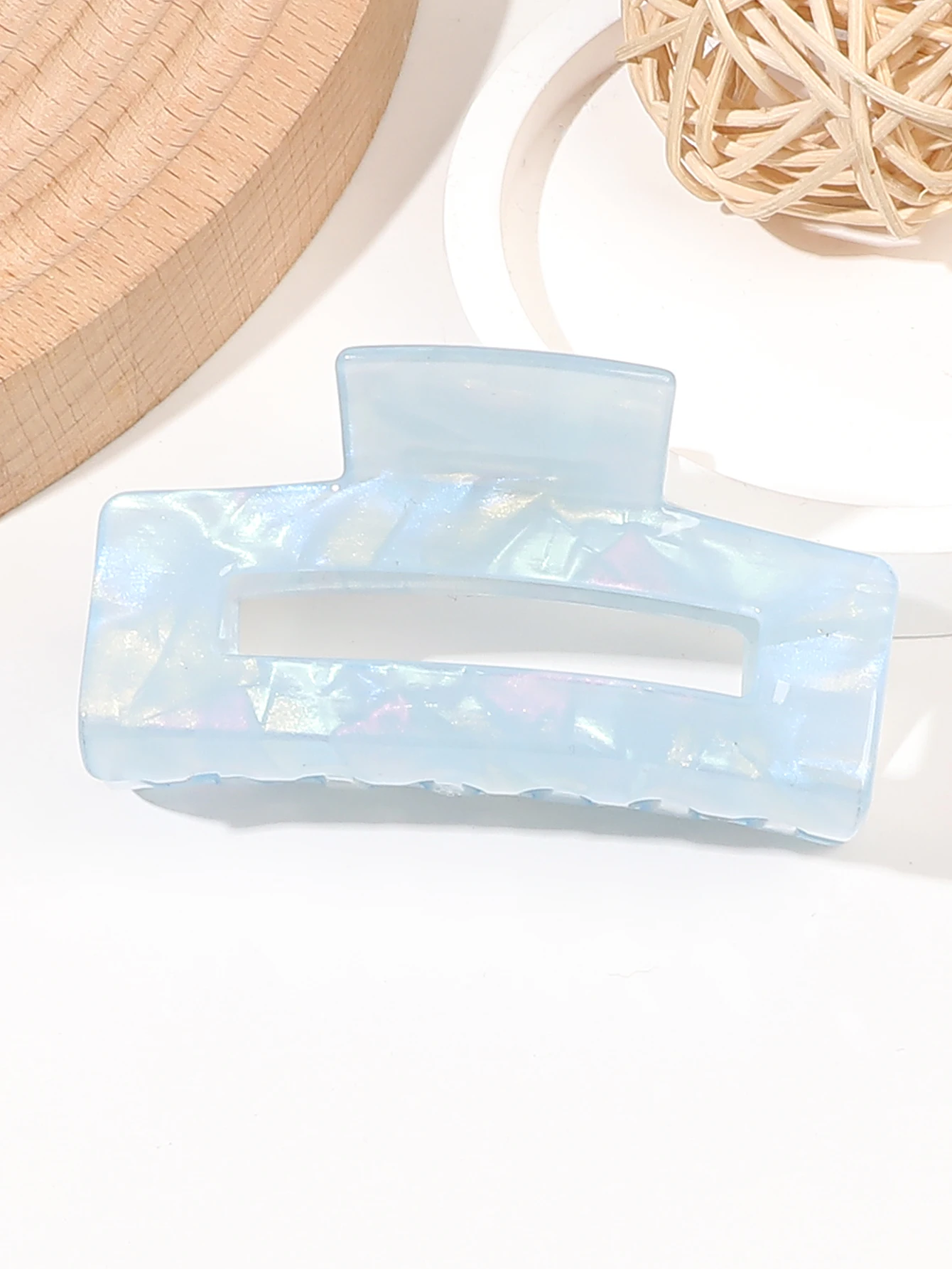 1 Pcs Big Mixed Colors Rectangle Shape Hair Claw Clips ,Fashion Strong Hold Jaw Clips for Women Girls Thin Thick Curly Hair. image 6