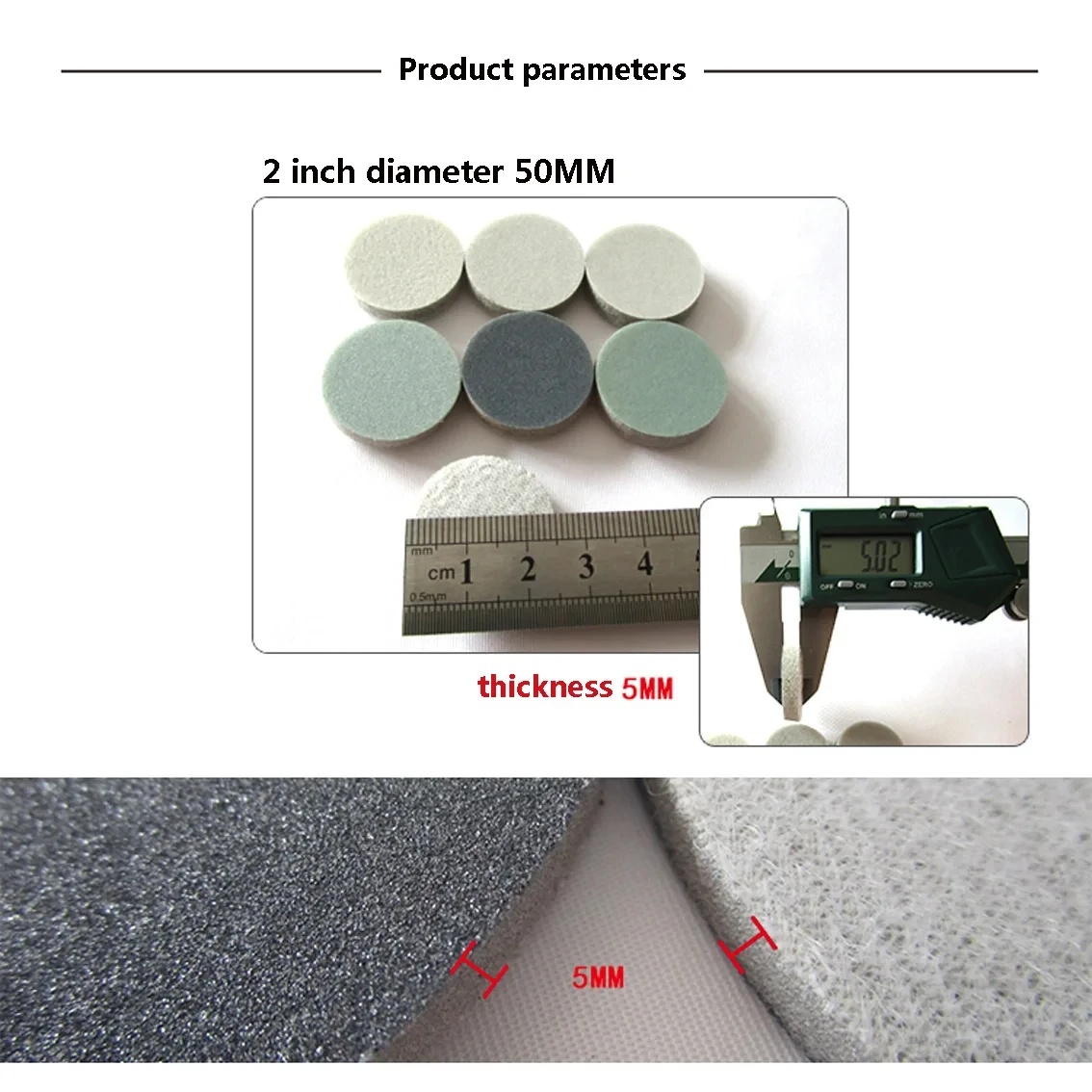 2 Inch 50mm Flocking Disc Water Sand 1500 2000 3000 5000 7000 10000 Sandpaper Grinding Disc